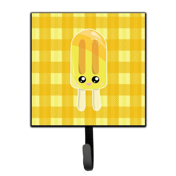 Jensendistributionservices Ice Pop Popsicle Face Gingham Yellow Leash or Key Holder MI1715158 - main